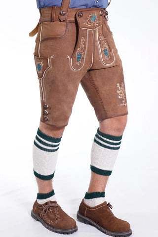 Lion Motif Bavarian Lederhosen Men