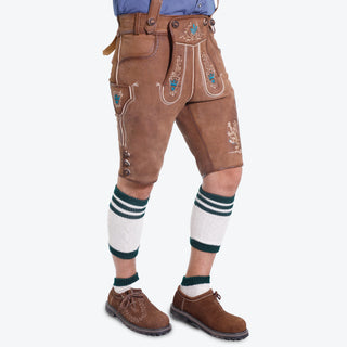 Lion Motif Bavarian Lederhosen Men