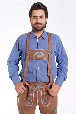 Lion Motif Bavarian Lederhosen Men