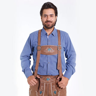 Lion Motif Bavarian Lederhosen Men
