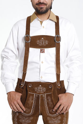 Mens Classic Brown Lederhosen with Vintage Details