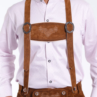 Lederhosen Caramel Brown Embroidered