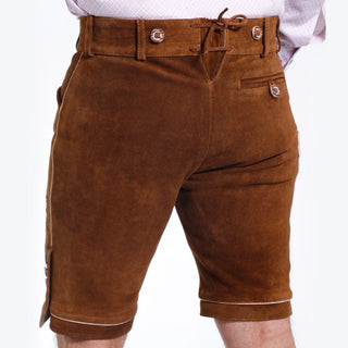 Lederhosen Caramel Brown Embroidered