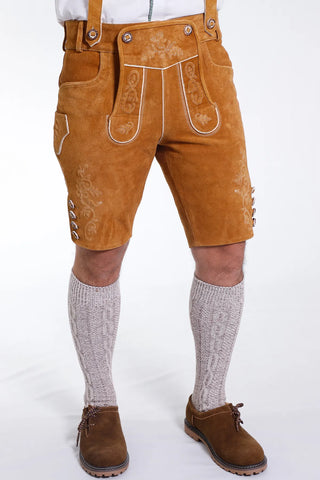 Mens Bavarian Lederosen Costume Ochre Brown