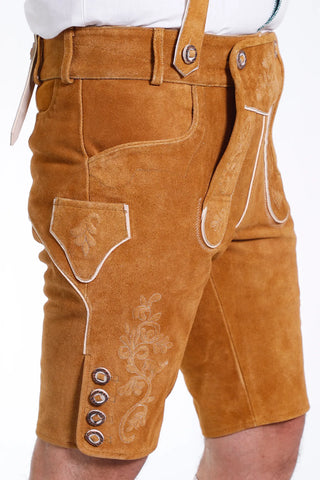 Mens Bavarian Lederosen Costume Ochre Brown
