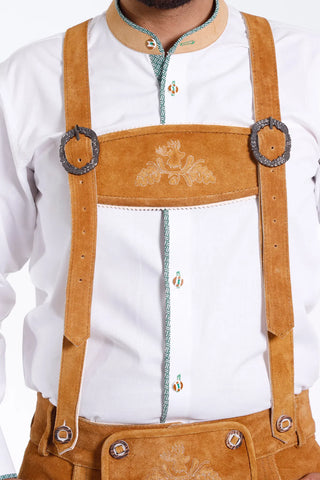 Mens Bavarian Lederosen Costume Ochre Brown