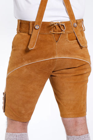 Mens Bavarian Lederosen Costume Ochre Brown