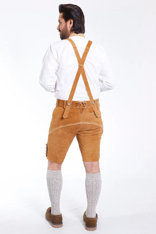 Mens Bavarian Lederosen Costume Ochre Brown