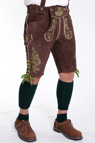 Chestnut Brown Men's Lederhosen in Bavarian Style