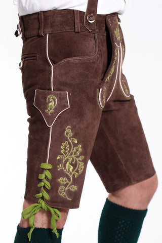 Chestnut Brown Men's Lederhosen in Bavarian Style