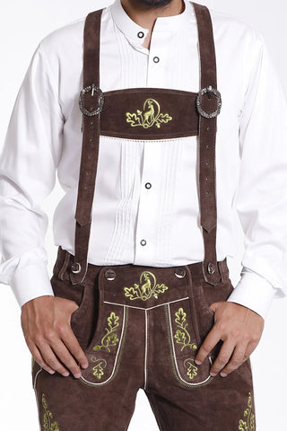 Chestnut Brown Men's Lederhosen in Bavarian Style