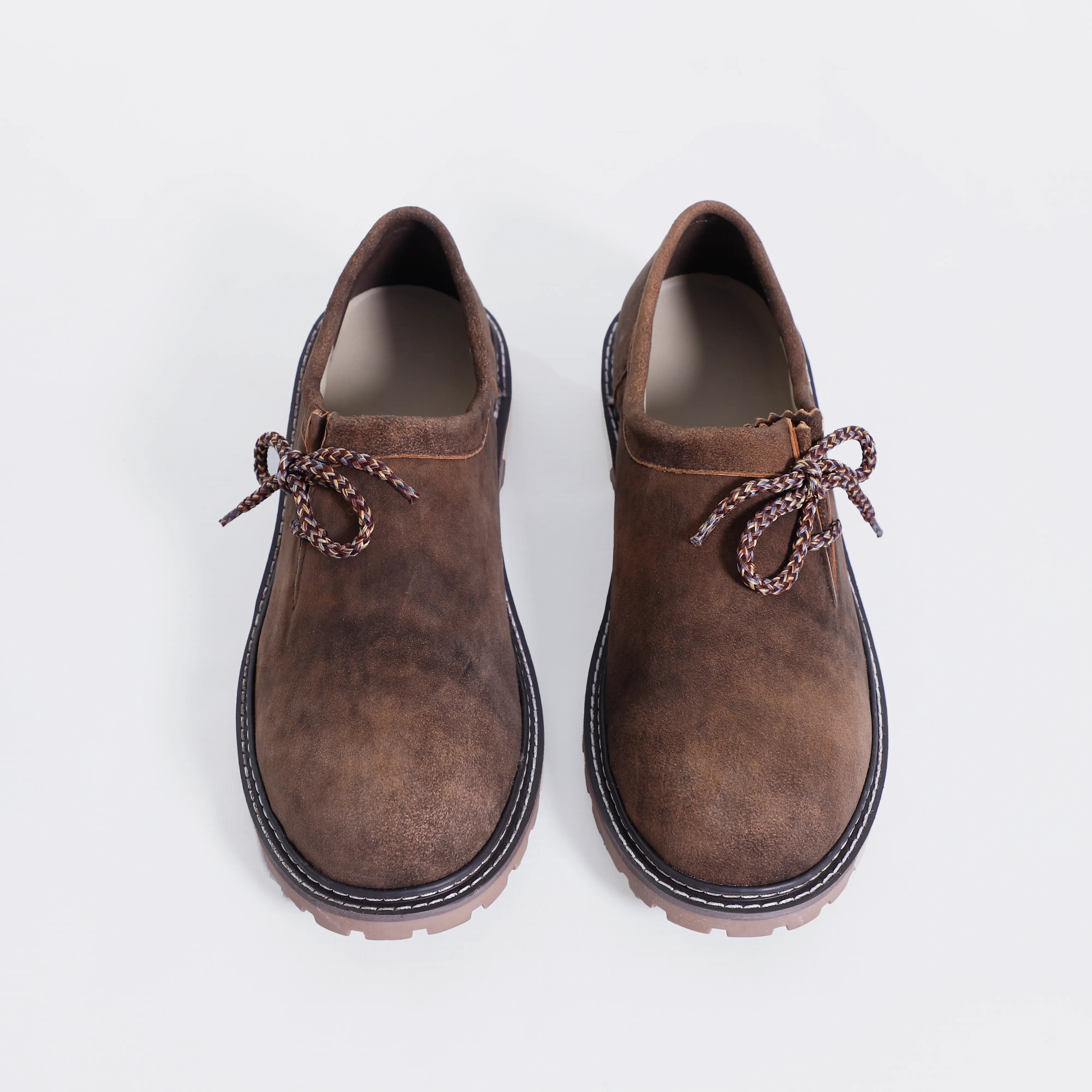 Solid Brown Side lace Trachten Shoes1