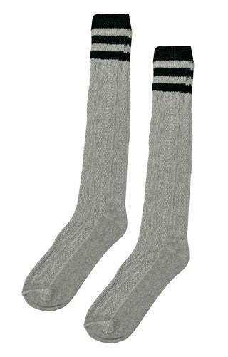 Greyish White Oktoberfest Oomph Lederhosen Socks