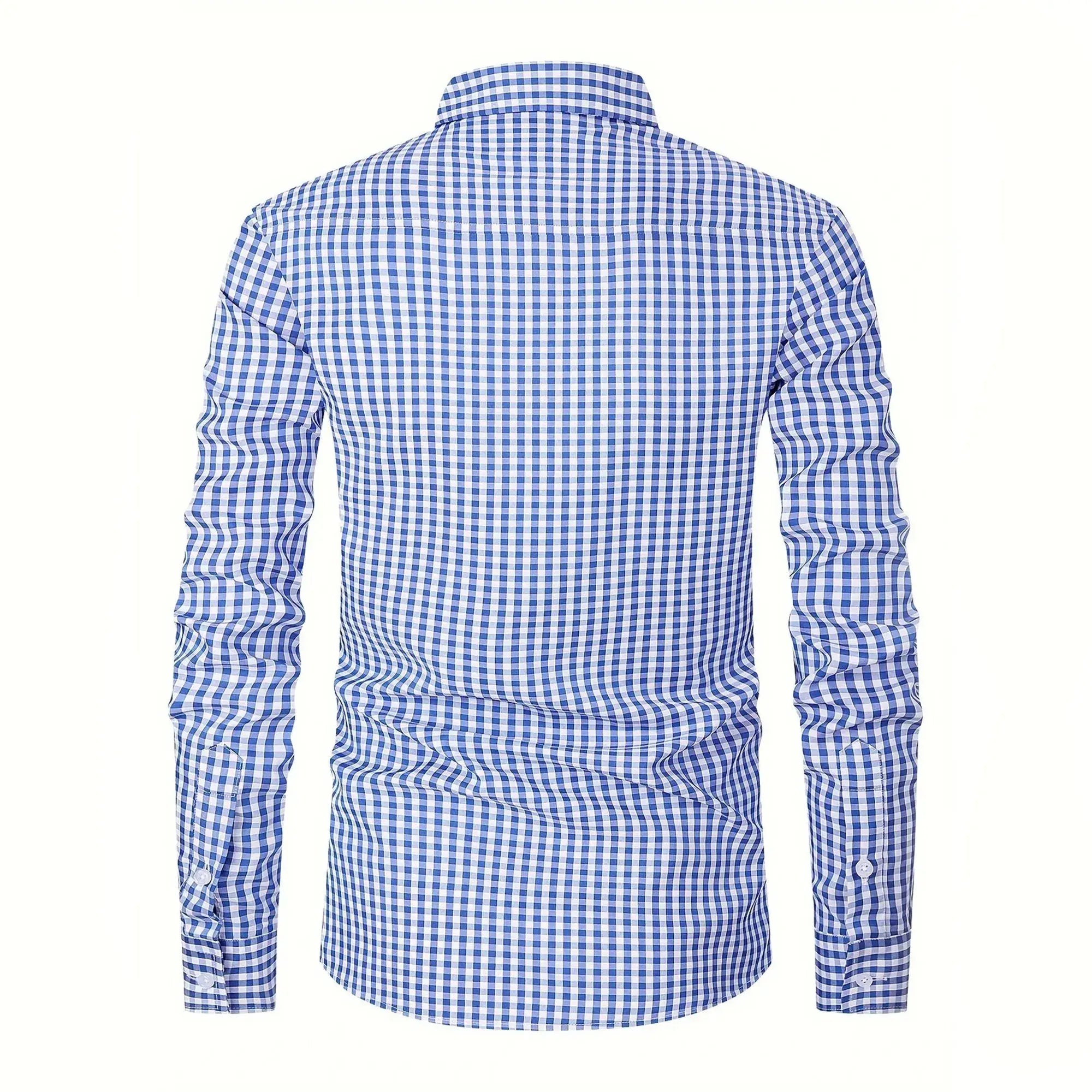 Check Mate & Blue Blaze Small Checkered Lederhosen Shirt in Cobalt Blu Oktoberfest Wear Check Mate & Blue Blaze Small Checkered Lederhosen Shirt in Cobalt Blu Oktoberfest Wear