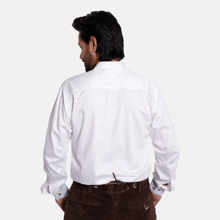 Mens Oktoberfest Shirt Pleated White With Classic Details