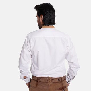 Mens Lederhosen Shirt with Green Piping