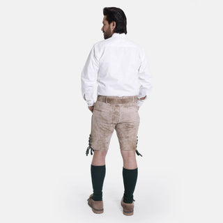 Classic Oktoberfest Shirt in White with Elegant Red Trim