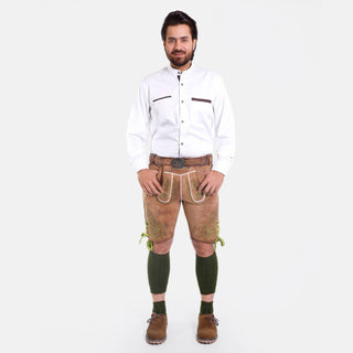 Classic German White Shirt with Rich Brown Highlights